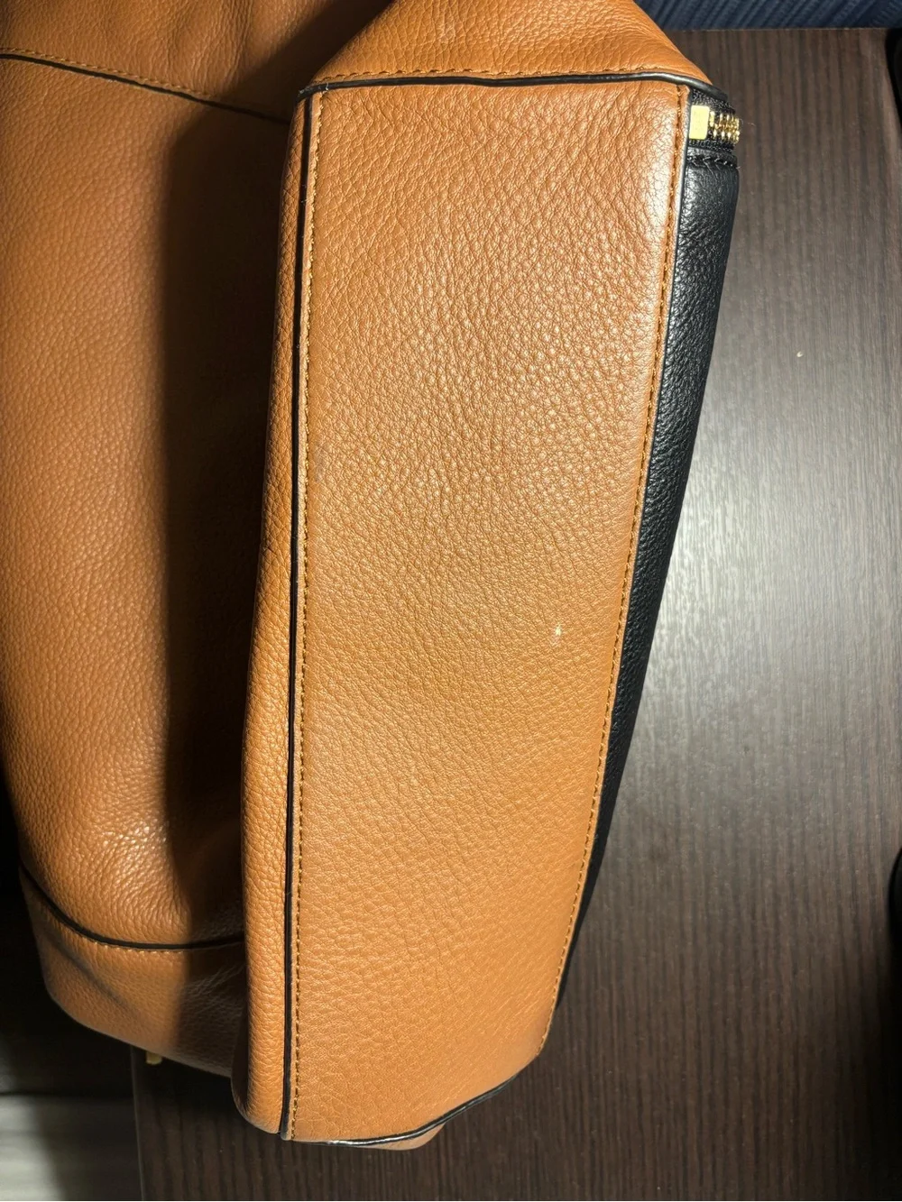 Michael Kors Large Leather Sloan Handbag Purse brown/Black